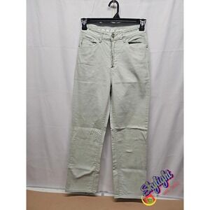 Song‎ Womens Ivory Wide Leg Button Fly Light Teal Denim Jeans Sz 5